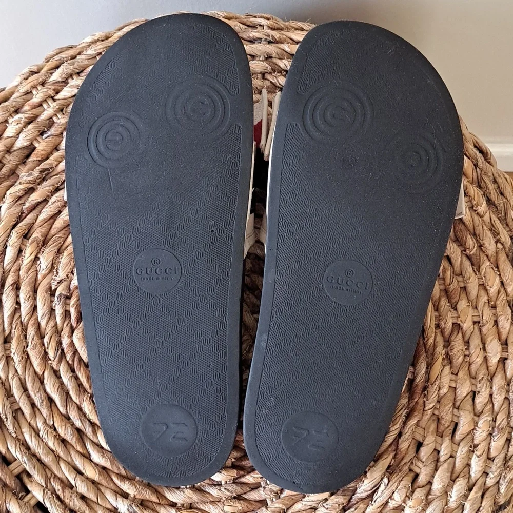 Gucci Womens Sylvie Satin Oversized Bow Slides Molded Rubber Soles EU38/US7.5-8 - Picture 7 of 15